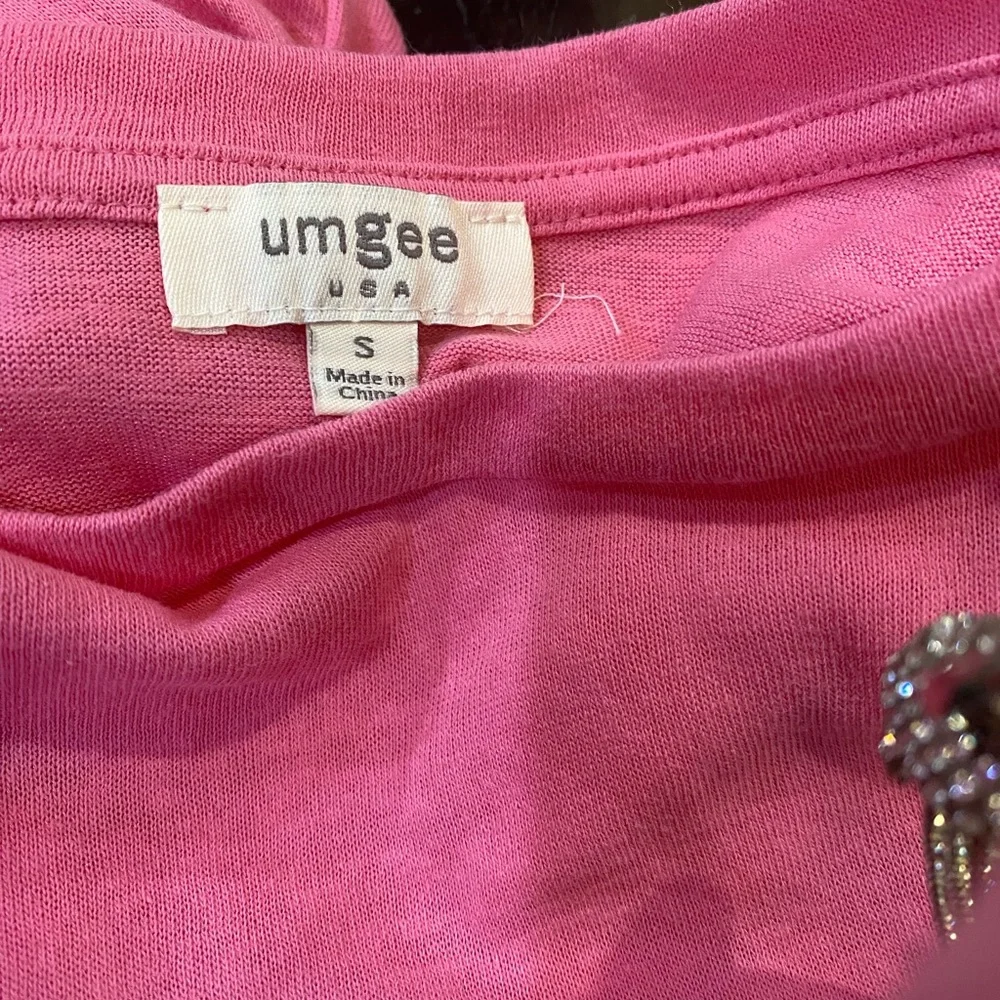 Umgee Pink Eyelet Sleeve Top – Size Small - Picture 4 of 4